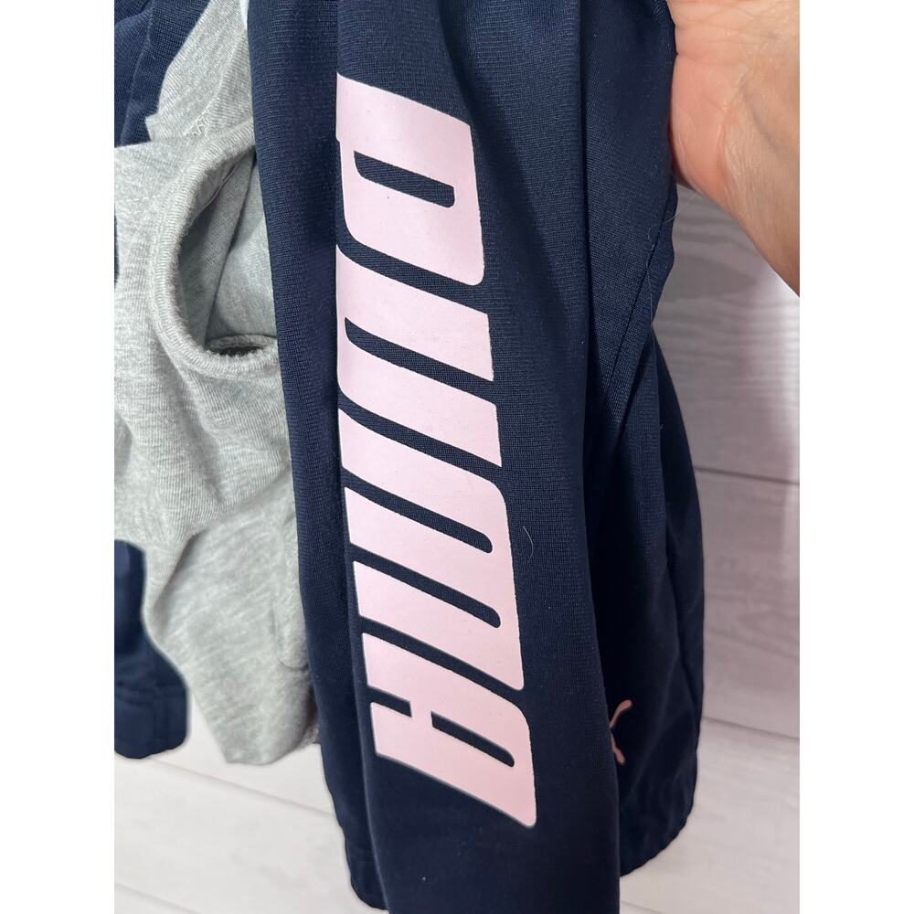 PUMA Girls Navy Pink Track Jacket & Gray Tank Top Set Size 5 Activewear Outfit - Picture 11 of 11